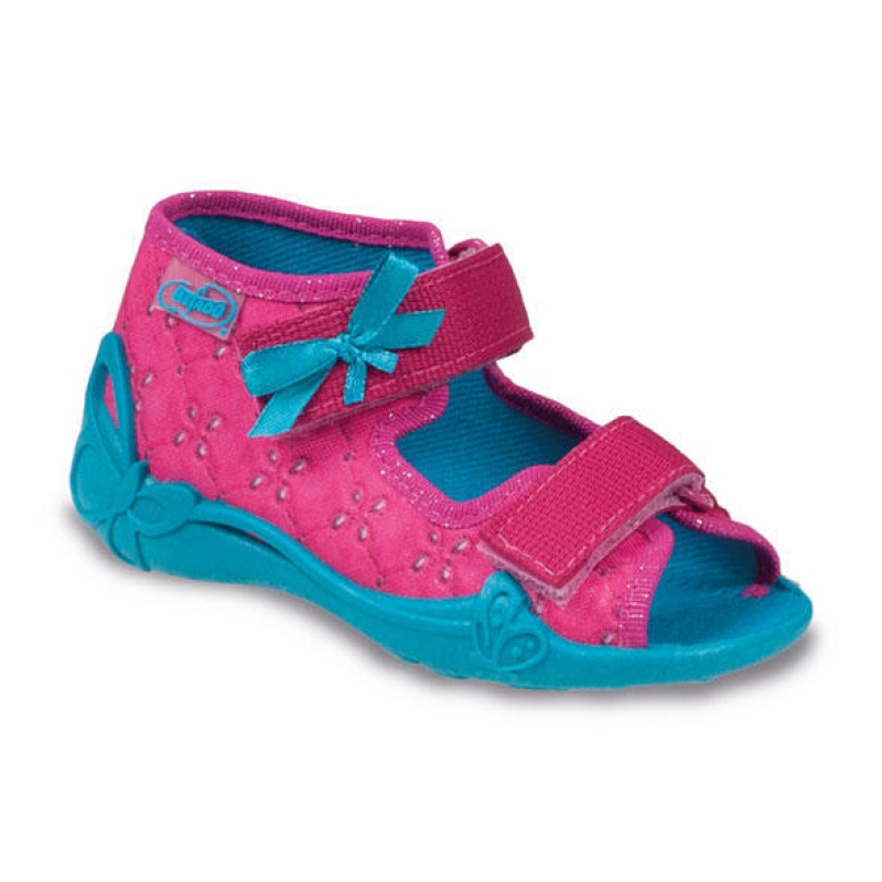 242P037 20 - dívčí sandálky Befado tyrkys mašlička
