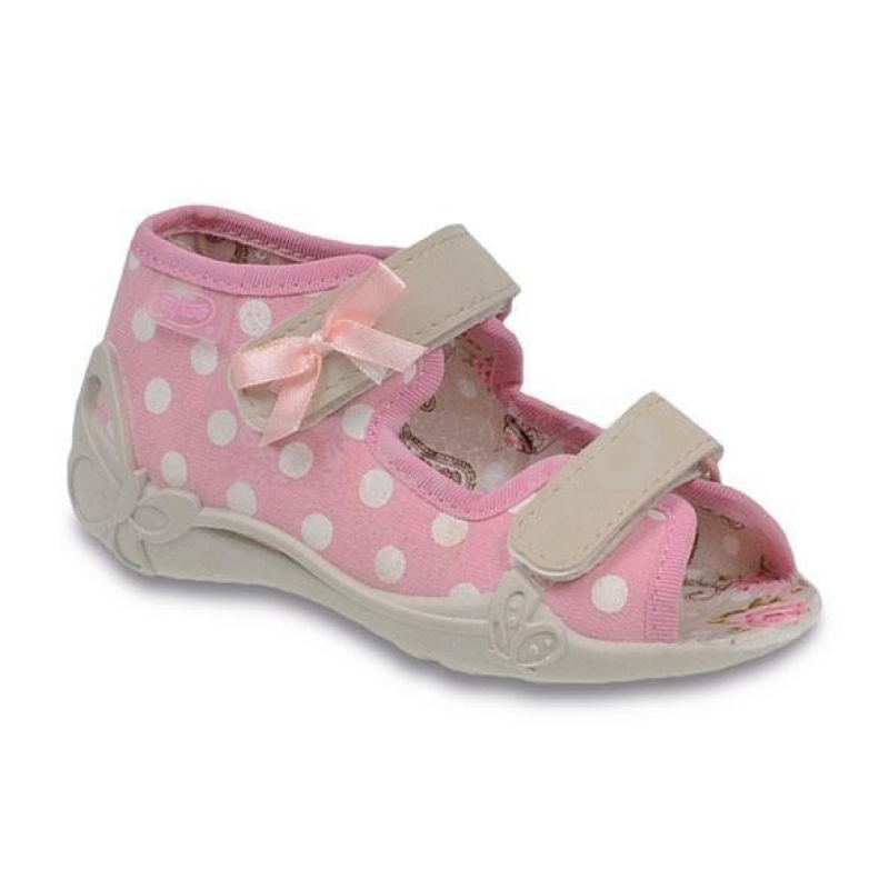 242P040 18 - dívčí sandálky Befado růžové, tečky
