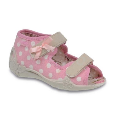 242P040 18 - dívčí sandálky Befado růžové, tečky