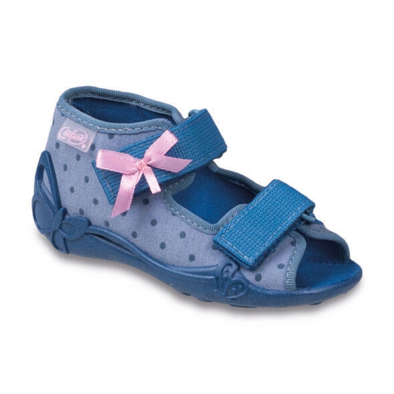 242P047 18 - dívčí sandálky Befado modré, mašlička
