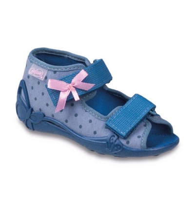 242P047 18 - dívčí sandálky Befado modré, mašlička