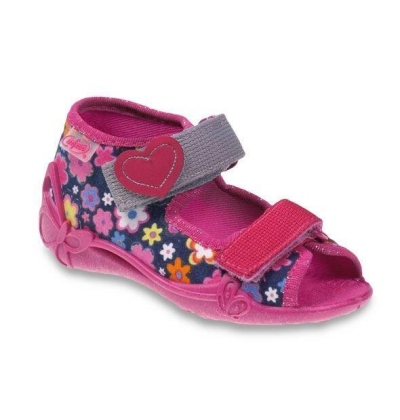 242P054 21 - dívčí 2 SZ, tm.modrá s růž., kytičky