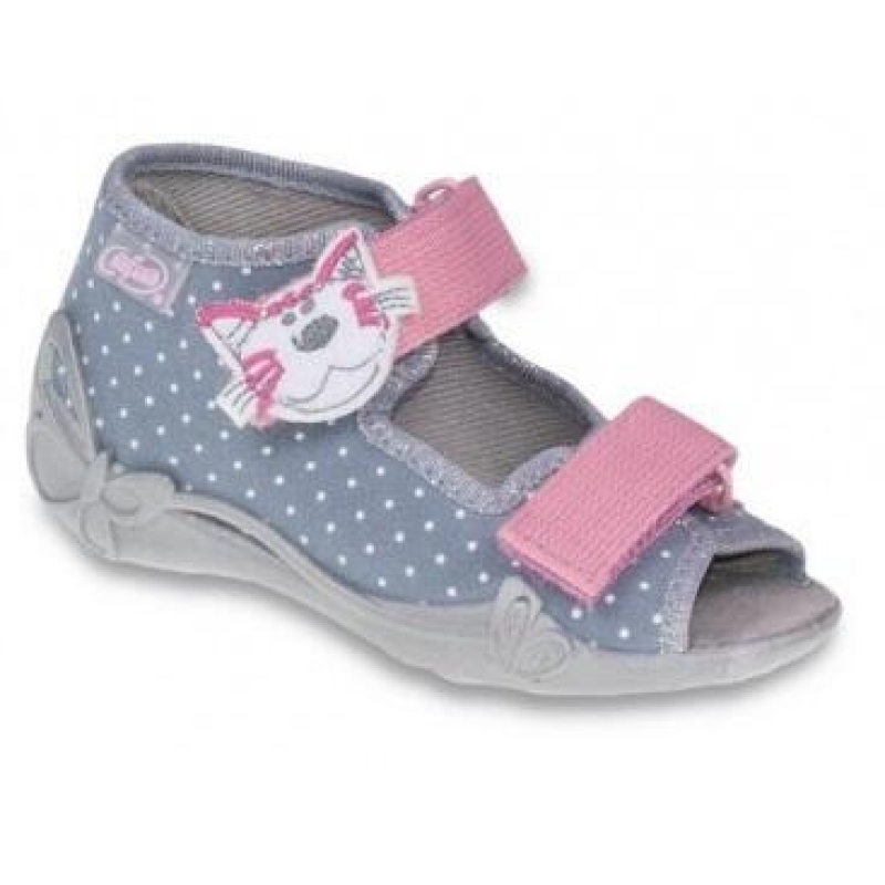 242P055 20 - dívčí sandálky Befado šedé, kočička