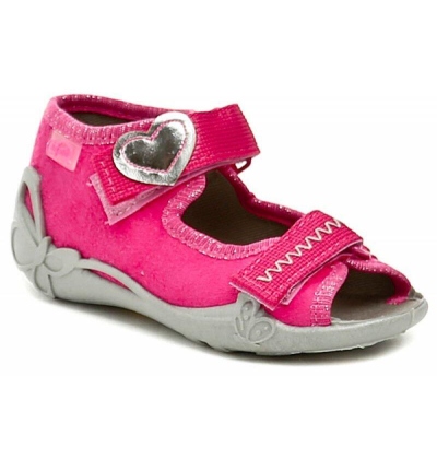 242P058 20 - dívčí sandálky Befado růžové, srdíčko