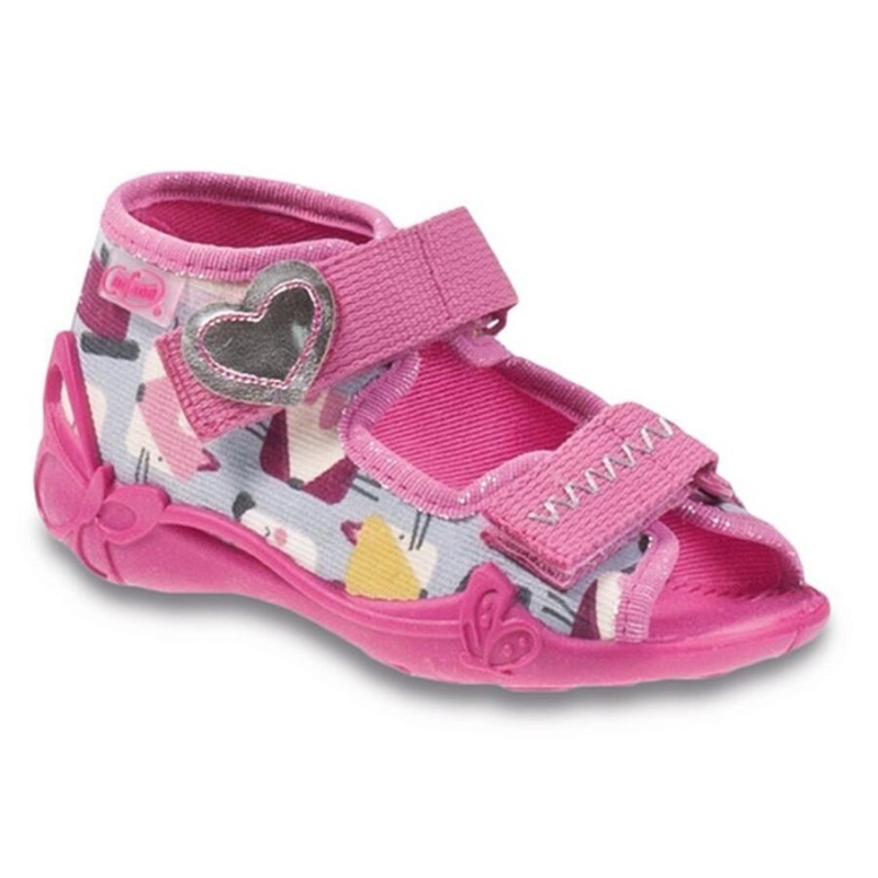 242P071 20 - dívčí sandálky Befado růžové, srdce