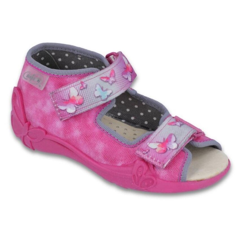 242P076 18 - dívčí 2 SZ, růžová,motýlci,kož.stélka