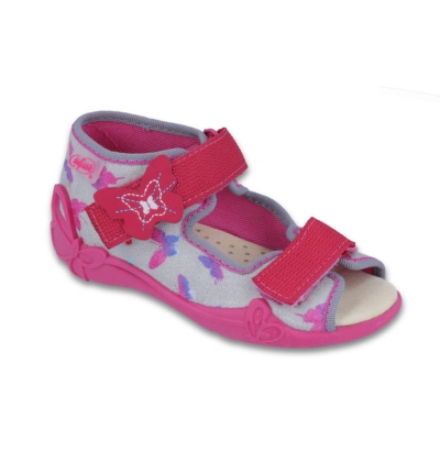 242P077 18 - dívčí 2 SZ, šedá, motýlci, kož.stélka