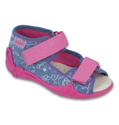 242P078 18 - dívčí 2 SZ, růžovo-modrá, kož.stélka