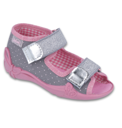 242P082 20 - dívčí sandálky Befado šedé, tečky