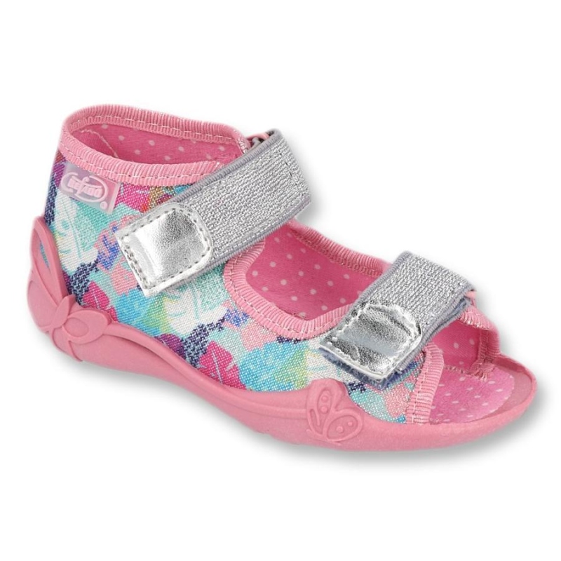 242P096 18 - dívčí sandálky 2 SZ růžové, lístky