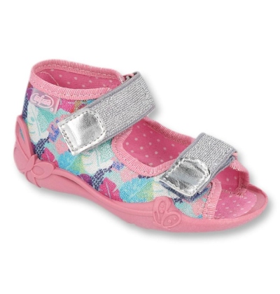242P096 18 - dívčí sandálky 2 SZ růžové, lístky