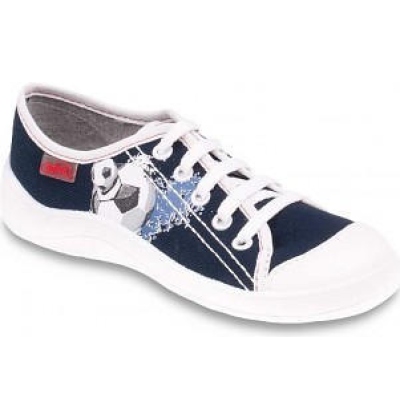 244Y018 31 - dět.tenisky šněrovací, tm.modré, míč