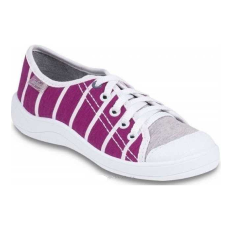 244Y025 31 - dív.tenisky šněrovací, fialová, pruhy