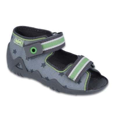 250P086 18 - chl.sandálek 2SZ, šedá, hvězdičky