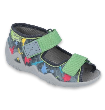 250P092 18 - chlapecké sandálky 2SZ šedé,dinosauři