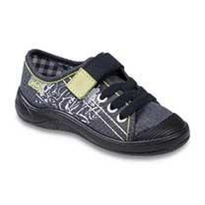 251X045 26 - chlapecké tenisky 1SZ, šedá, potisk 