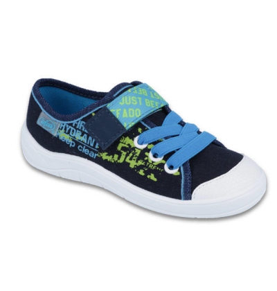 251X099 25 - chl. šněr.tenisky1SZ, modrá s nápisy