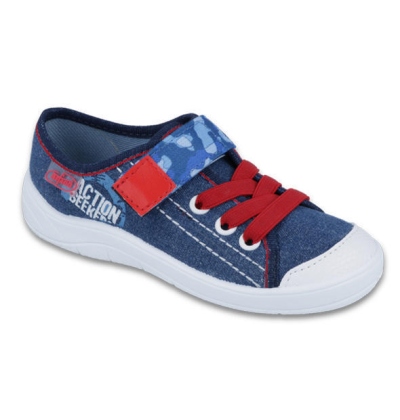 251X101 25 - chl. šněr.tenisky1SZ, modrá s nápisy