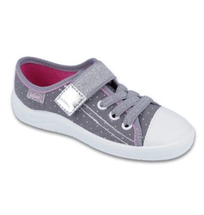 251X107 25 - dív.šněr.tenisky1SZ,šedá,růžové tečky