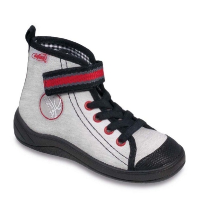 268X015 30 - dět.tenisky-kotník,šněr+SZ,šedý melír