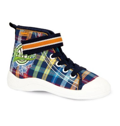 268X037 28 - chl.tenisky-kotník,šněr+SZ,modr-oranž