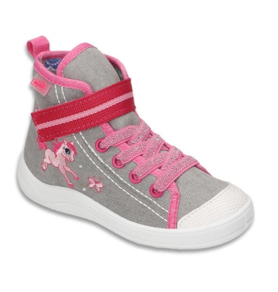 268X059 25- dív.tenisky-kotník,šněr+SZ,šedá, koník