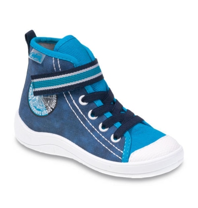 268X061 27 - chl.tenisky-kotník,šněr+SZ,modrá,znak