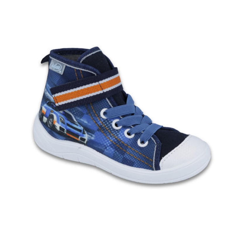 268X063 25 - chl.tenisky-kotník,šněr+SZ,modré,auto