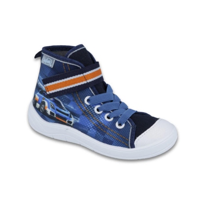 268X063 25 - chl.tenisky-kotník,šněr+SZ,modré,auto