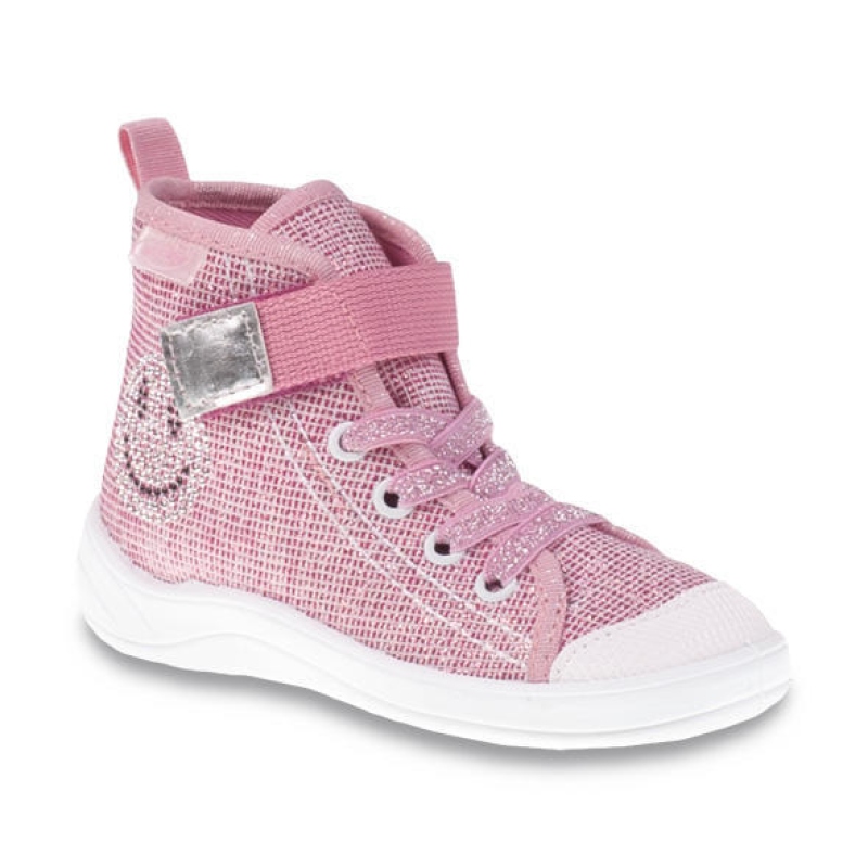 268X068 25 -dív.tenisky-kotník,šněr+SZ, růž.,smile