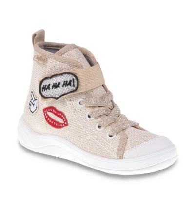 268X069 25 -dív.tenisky-kotník,šněr+SZ, zlatá, HA