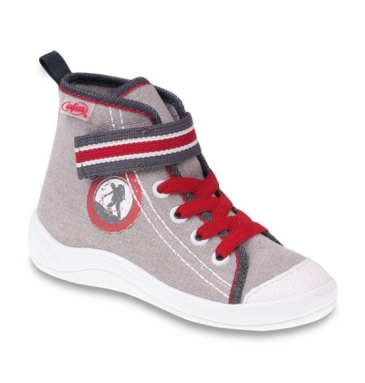 268Y055 34 - chl.tenisky-kotník,šněr+SZ, sv. šedá