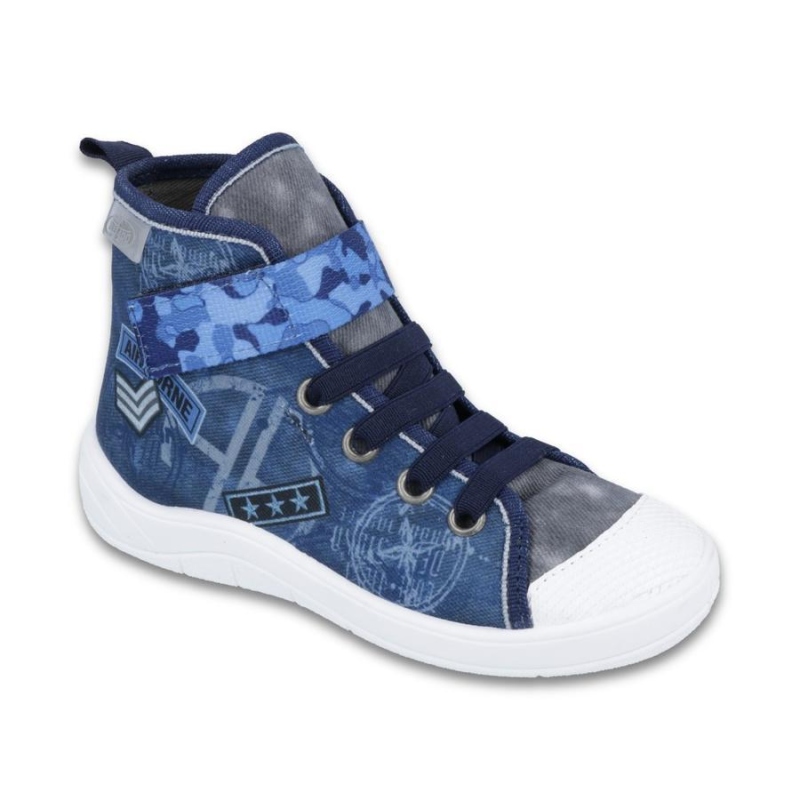 268Y071 31 - chl.tenisky-kotník,šněr+SZ, modrá