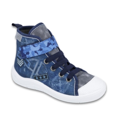 268Y071 31 - chl.tenisky-kotník,šněr+SZ, modrá