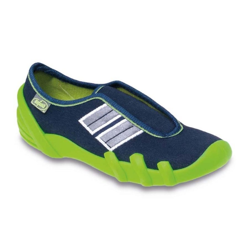 269X007 25 - botičky na gumu, tm.modrá se zelenou