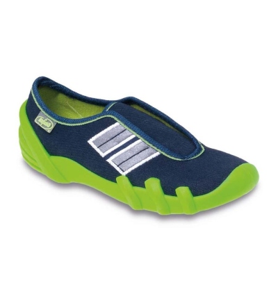 269X007 25 - botičky na gumu, tm.modrá se zelenou