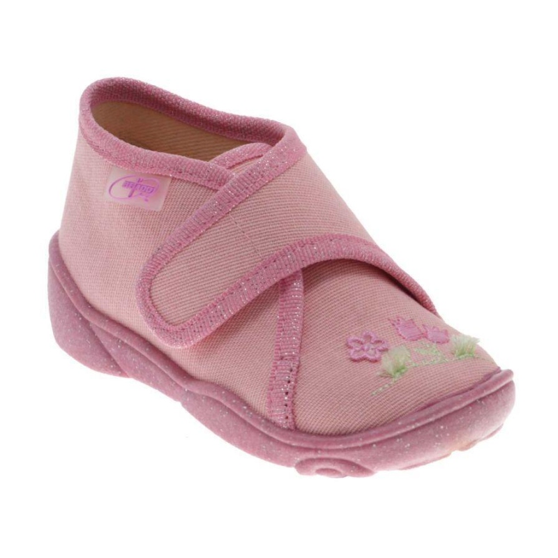 297B028 21 - dívčí bačkorky na SZ, růžová, tulipán