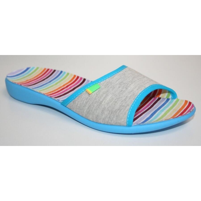 300D009 36 - VIKI OŠ, šedý melír, pestré proužky