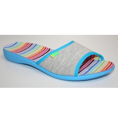 300D009 36 - VIKI OŠ, šedý melír, pestré proužky