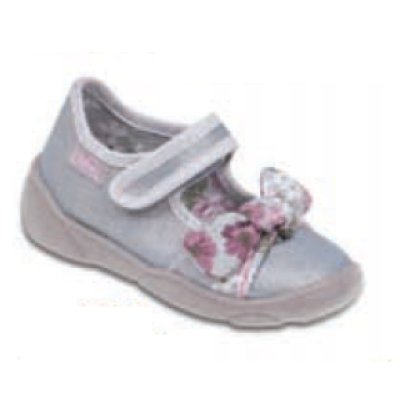 307P003 20 - balerínky Befado stříbrné, mašlička