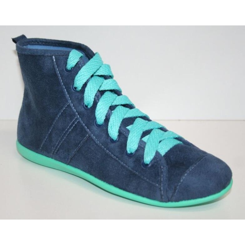 311Q005 37 - dív.vysoké tenisky, šněr, modro-zel