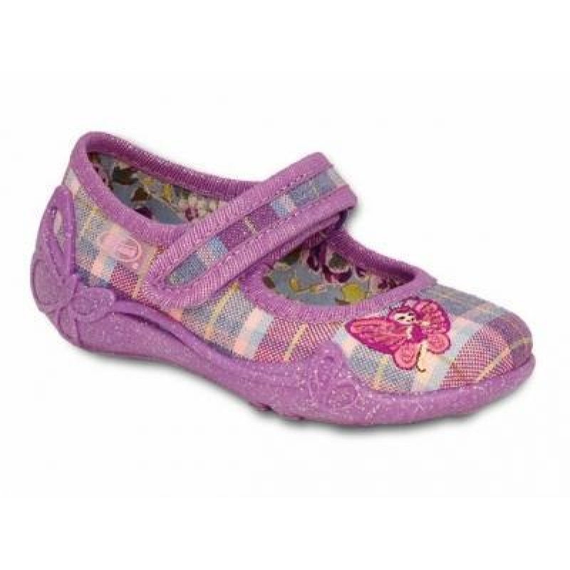 332P005 20 - balerínky na SZ, fialová, motýlek