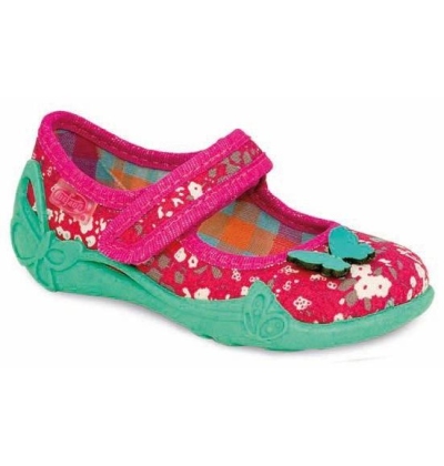 332P006 18 - balerínky na SZ, růž-zelená, motýl