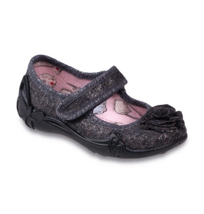 332P032 20 - balerínky na SZ, černá, růžička