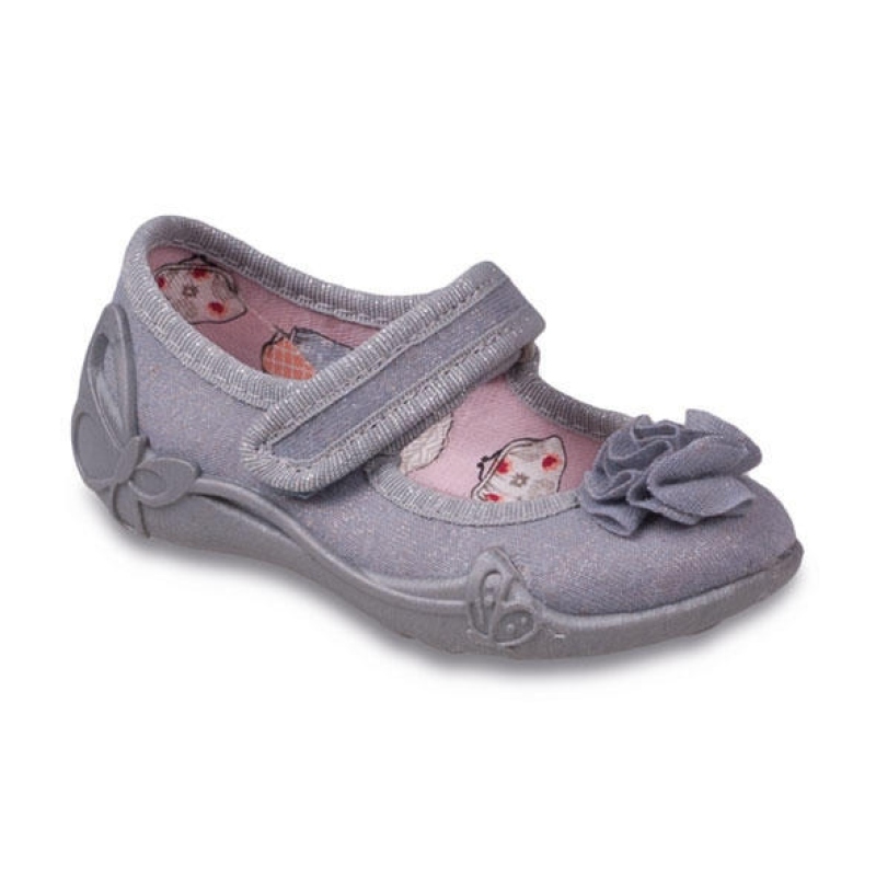 332P033 20 - balerínky na SZ, stříbrná, růžička