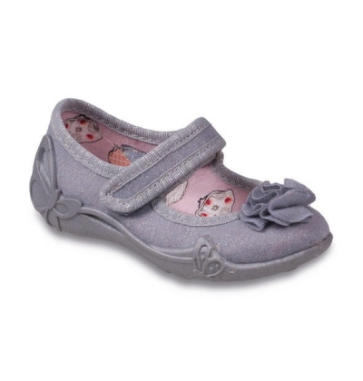 332P033 20 - balerínky na SZ, stříbrná, růžička