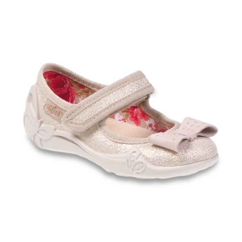 332P058 20 - balerínky na SZ, zlatá, kožená stélka