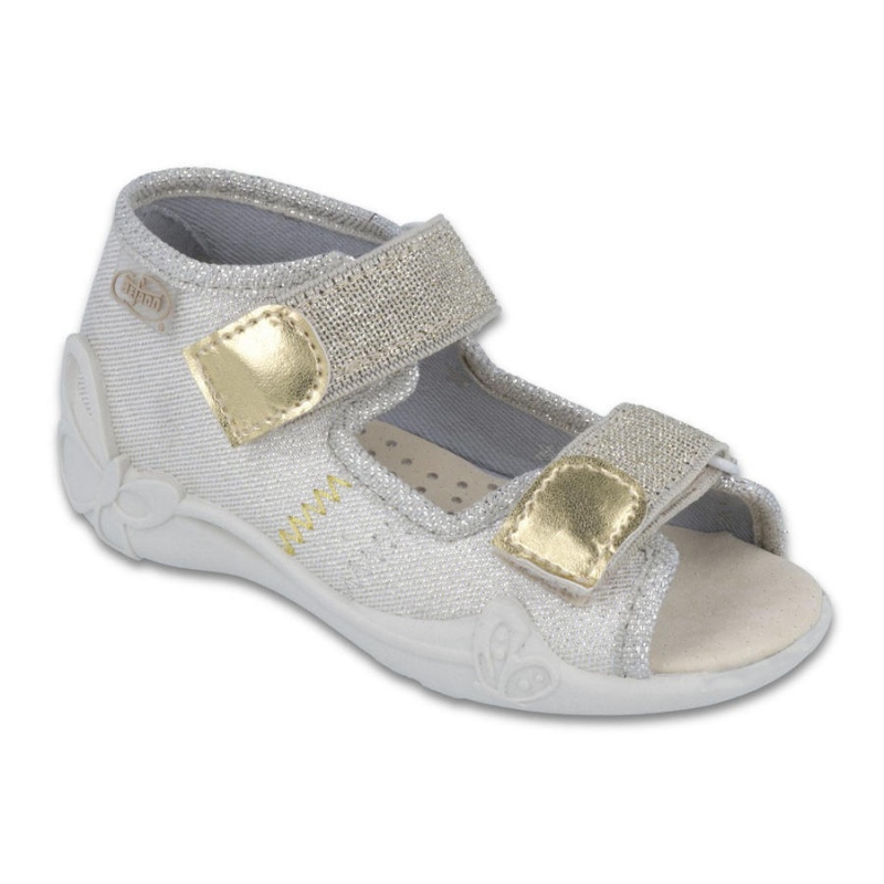 342P003 18 - dí.sandál. 2SZ,kožená stélka,zlatá