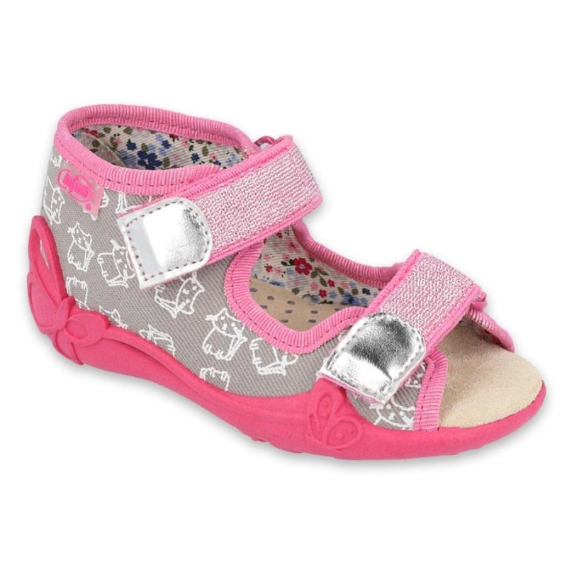 342P006 18 - dívčí sandálky, kožená stélka,kočičky