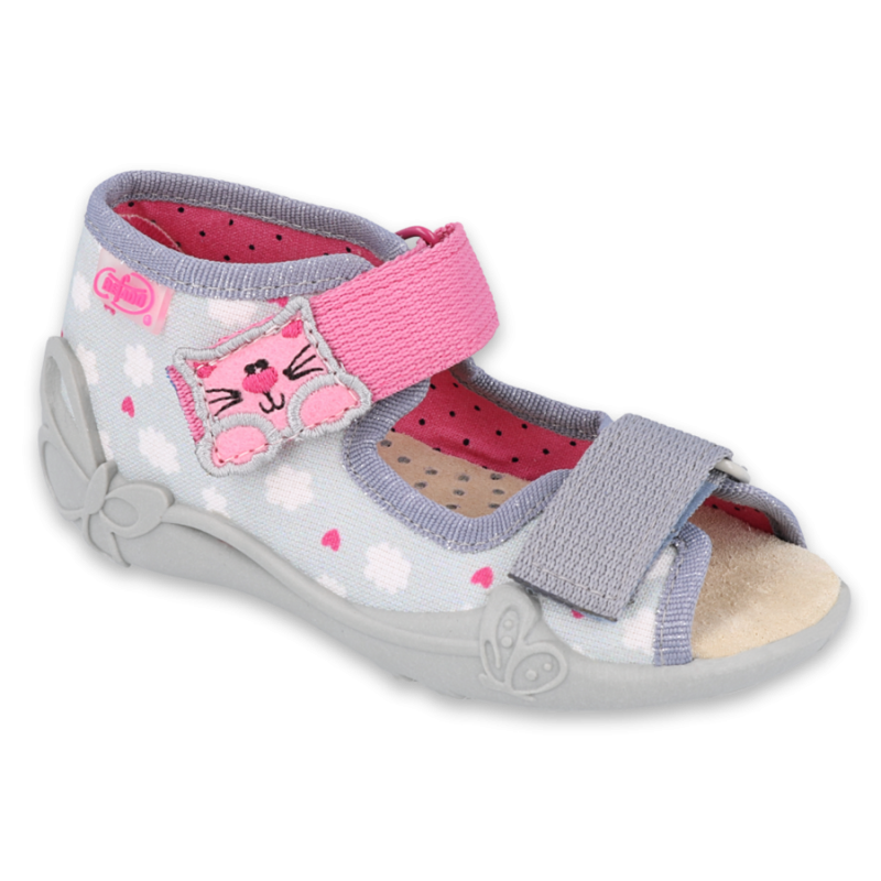 342P009 18 - dívčí sandálky, kožená stélka,kočička